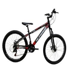 Imagem de Bicicleta Aro 26 Alfameq Atake Câmbios Importados 21v Slide Preto Vermelho