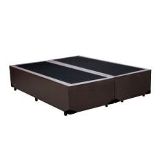 Imagem de Cama Box Blindado Casal Bipartido King Design Sintético Marrom 138x188