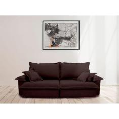 Imagem de Sofá Paris 2.60m Retrátil E Reclinável Super Pillow -marrom