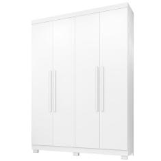 Imagem de Guarda Roupa Solteiro 4 Portas 3 Gavetas New Master Benetil Móveis Branco