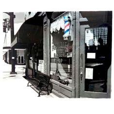 Imagem de Quadro Vidro Barbearia Fachada