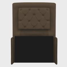 Imagem de Cabeceira Laguna 90 cm Solteiro Suede Marrom - Amarena Móveis