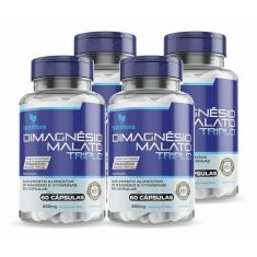 Imagem de Kit Com 4 Dimagnésio Malato Triplo (Dimalato, Quelato e Cloreto de Magnésio P.A) 60 Caps de 500mg Tuttiflora