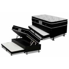 Imagem de Cama Box Baú C/Auxiliar Solteiro: Colchão Molas Ortobom Nanolastic Phy