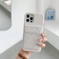 Imagem de Capa de telefone de couro PU para iphone 13 Pro Max 12 11 7 8 Plus X Xs XR SE2 Titular de cartão unissex carteira Capa macia, Branco, Para iPhone 8 Plus