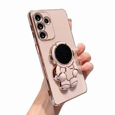 Imagem de WEDO Capa de telefone galvanizada compatível com Samsung Galaxy A14 5G, capa protetora oculta de astronauta com suporte oculto para câmera macia à prova de choque capa fofa para Galaxy A14 de 6,6