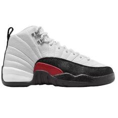 Imagem de Tênis infantil Jordan 12 retrô branco/vermelho e preto "Taxi Flip" (153265 162) Gradeschool GS, Branco/vermelho academia - preto, 17
