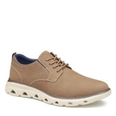Imagem de Johnston & Murphy Tênis masculino Jenkins Plain Toe – Tênis de couro moderno para homens, Nobuck castanho-acinzentado, 41