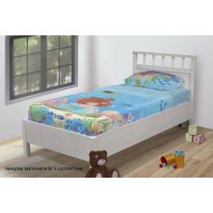 Imagem de Jogo De Lençol Solteiro 3 Peças Conjunto Sereia Fundo do Mar Animais M