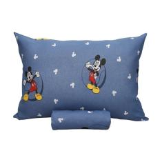 Imagem de Jogo De Lençol 2 E 3 Peças Portallar Disney Mickey Circle Azul Solteiro