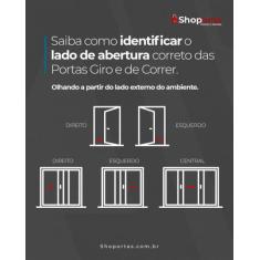 Imagem de Porta Giro Laminada em Alumínio Branco 0,85m x 2,10m Direita  Vitrolar