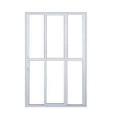 Imagem de Porta de Alumínio Sacada 3 Folhas Branca Linha 25 Com Fechadura - DC, 