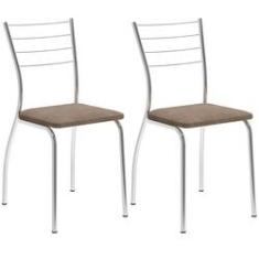 Imagem de Conjunto de 2 Cadeiras Camurça 1700 – Carraro - Camurça conhaque