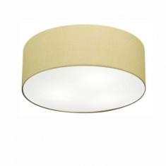 Imagem de Plafon Cilíndrico Md-3014 Tecido 50X15cm Bivolt Algodão Crú