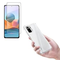 Imagem de Kit Capinha Anti Impacto e Película Vidro Comum Compatível Xiaomi Redmi Note 10 Pro Tela 6.67 Polegadas