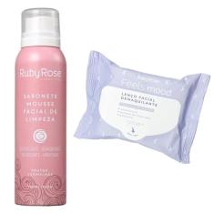 Imagem de Kit Facial Demaquilante Lenço + Sabonete Mousse Feels Mood