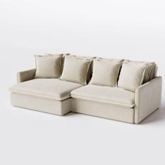 Imagem de Sofá Cama Bariloche 2,00m em Linho Safira Bege Claro - Home Mobily