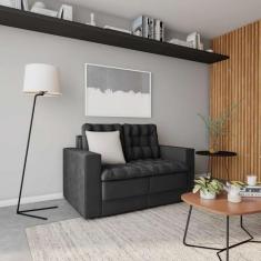 Imagem de Sofá 2 Lugares Retrátil Postdam Suede Grafite 140 cm - Mobly