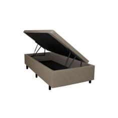 Imagem de Base Box Baú Reforçada E Resistente Solteiro Bege 88X188x34 Cm  - Cama