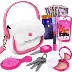 Imagem de Bolsa de brinquedo GJZZ Play para meninas com conjunto de maquiagem de