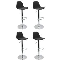 Imagem de Conjunto 4 Banquetas Joly Eames Base Giratória Preto