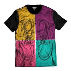 Imagem de Camiseta Pop Rock Tênis Colorido Divertido Sapatos