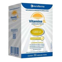 Imagem de Vitamina D3 1000Ui Eurofarma 30 Cápsulas