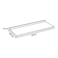 Imagem de Tampo para Balcão de Cozinha 150cm mdp Preto - Lumil