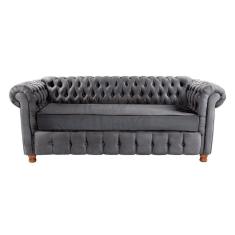 Imagem de Sofá Chesterfield Capitone Luiz xv Suede Cinza 2,00cm
