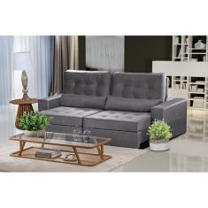 Imagem de Sofá 3 Lugares 2.30 Mt Retrátil Reclinável Cinza