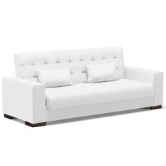 Imagem de Sofá Cama Decorativo 210cm Beesley Pu Branco Fosco - Gran Belo