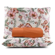 Imagem de Jogo De Cama 100% Algodão King 3 Peças Estampado Liso - Entrou Comprou