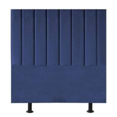 Imagem de Cabeceira Estofada Cama Box Solteiro 90 Cm Paolla Suede azul Marinho