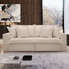 Imagem de Sofá Cama Retrátil e Reclinável 220cm Arizona Bege