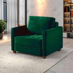 Imagem de Sofá Cama 1 Lugar 100 Solteiro Paris Verde C/ Castanho