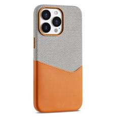 Imagem de HAO RIYLN Capa magnética para iPhone 15 Pro Max/15 Pro/15 Plus/15, capa de carregamento sem fio de couro sintético com compartimento para cartão, proteção para câmera, capa à prova de quedas, laranja,