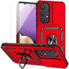 Imagem de Capa para Samsung Galaxy A35 5G com capa para lente de câmera, película HD, camada dupla, nível militar, testada, anel magnético, suporte, suporte, capa protetora para celular para Samsung Galaxy A35