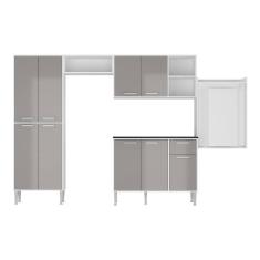 Imagem de Cozinha Completa Mesa Dobrável Multimóveis Branca/lacca Fumê