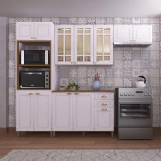 Imagem de Cozinha Completa Firenze 12 Portas 2 Gavetas com Vidro 6171.103 Branco - Indékes
