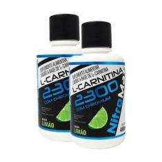 Imagem de 2x l-carnitina 2300 com chromium 480ml sabor limão - NITROMAX