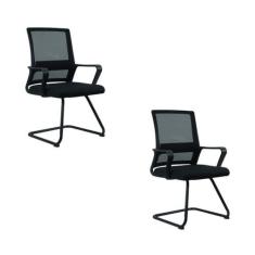 Imagem de Kit 2 Cadeiras Escritório Fixa Tokyo Preto
