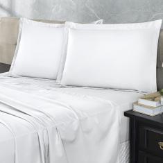 Imagem de Jogo Lençol 300 Fios Casal 4 Peças Branco