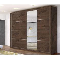 Imagem de Guarda Roupa Casal 4 Espelhos 2 Portas de Correr Essencial Espresso Móveis Jacarandá