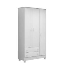 Imagem de Guarda-Roupas Infantil 3 Portas 2 Gavetas Encanto Feliz -Branco Branco