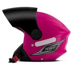 Imagem de Capacete Moto Aberto Mixs Way Viseira Fumê Feminino Masculino, ROSA, 5
