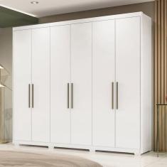 Imagem de Guarda Roupa Casal Ambiente Sumatra Com Pés Branco Brilho - Demóbile