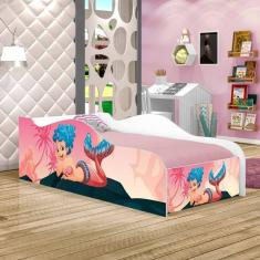 Imagem de Mini Cama Fun Sereia Nas Pedras Infantil Com Colchão