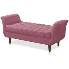 Imagem de Recamier Calçadeira Decorativo Quarto Closset 150cm Grecia Suede Rosa Barbie - LM DECOR
