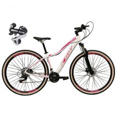 Imagem de Bicicleta Aro 29 Ksw Mwza 24v Câmbio Shimano Acera K7 Garfo Trava Freio A Disco - Branco/rosa Tam.15