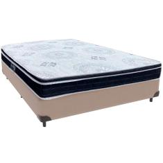 Imagem de Cama Box Bege e Colchão Orthosono D33 Com Euro Pillow Casal Anjos